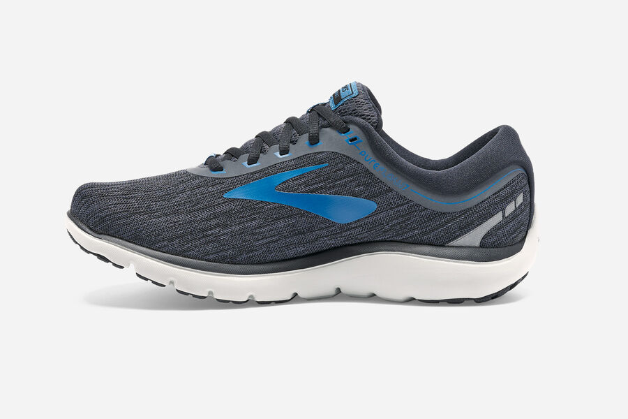 Pureflow 7 Road Brooks Running Shoes NZ Mens - Black/Blue - AMOEDP-625